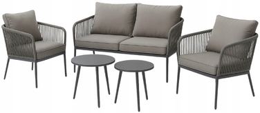 Комплект садових меблів ExitoDesign з металу, сірий, 5 предметів