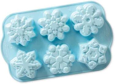 Nordic Ware Baking Pan, Cake Pan, Snowflake, 6 Different Muffin Pans, Winter Blue, Aluminum, Non-Stick, NW 89642