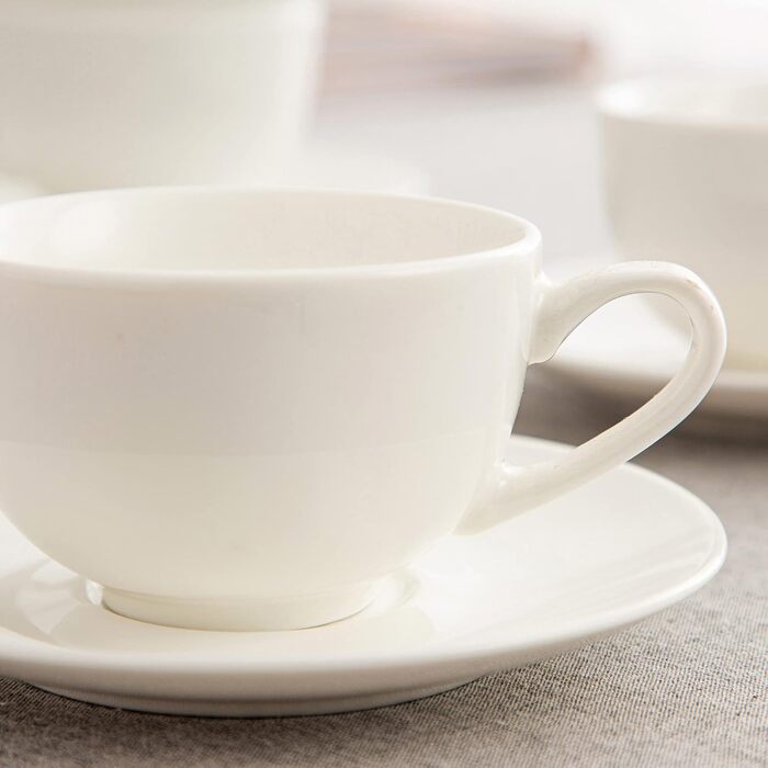 LOVECASA Кавовий сервіз з порцеляни, Sweet, 12-ти частинний, 230 мл, білий, для 6 осіб