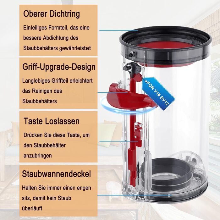 Електрична насадка для миття підлоги Dyson V15, V11, V10, V8, V7 - з баком та 6 змінних серветок