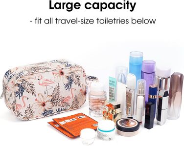 Чоловічий туалетний набір Narwey: водонепроникний, міцний, з багатьма відділеннями, для подорожей (чорний, бежевий з фламінго)