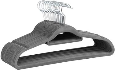 Yaheetech Clothes Hangers 100 Pack Hangers Suit Hangers Velvet Wardrobe Hangers Non-Slip Jacket Hangers Space-Saving with Bar