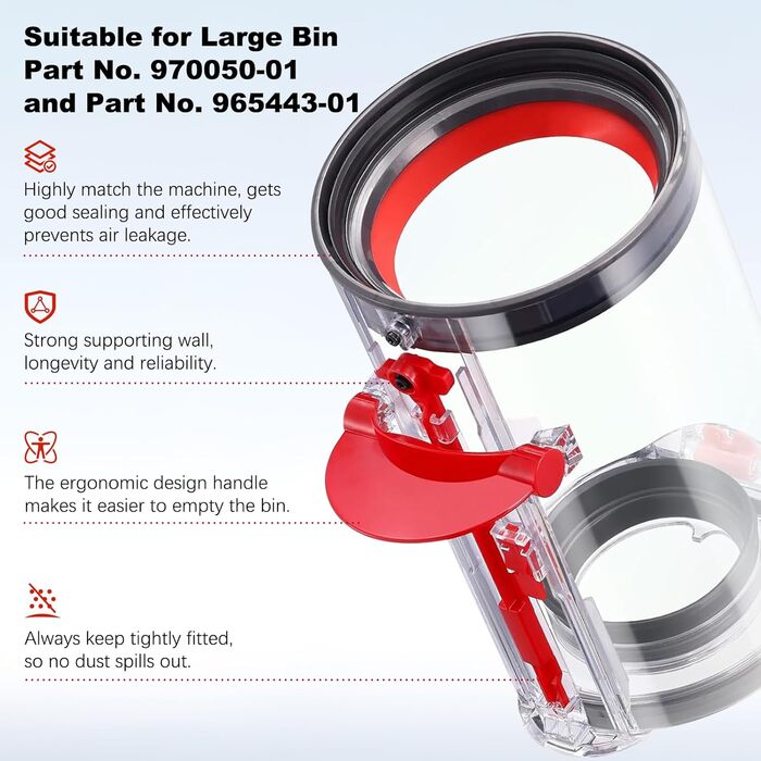 Контейнер для пилу Sgizoku для пилососів Dyson Animal/Absolute (V11-v15), замінна частина, аксесуар, 969509-01