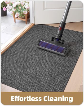 Тонкий килимок для входу COLOR&GEOMETRY, протибризковий та протиковзкий килим у передпокою, темно-сірий, 92 x 142 см