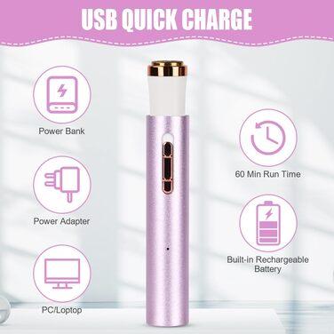 Електричний жіночий бритва ACWOO 4-в-1: для обличчя, носа, під пахвами, в зоні бікіні. USB-зарядка, колір: світло-фіолетовий