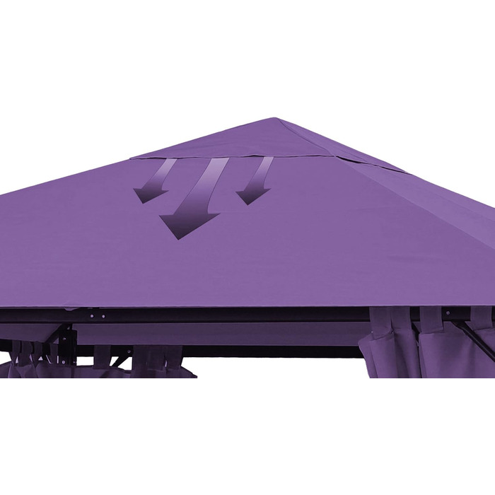 QUICK STAR Replacement Roof for Garden Pavilion 3x3m RAL 7012 Antique Pavilion Roof Replacement Cover (3 x 3 m - 250g/m², Berry)