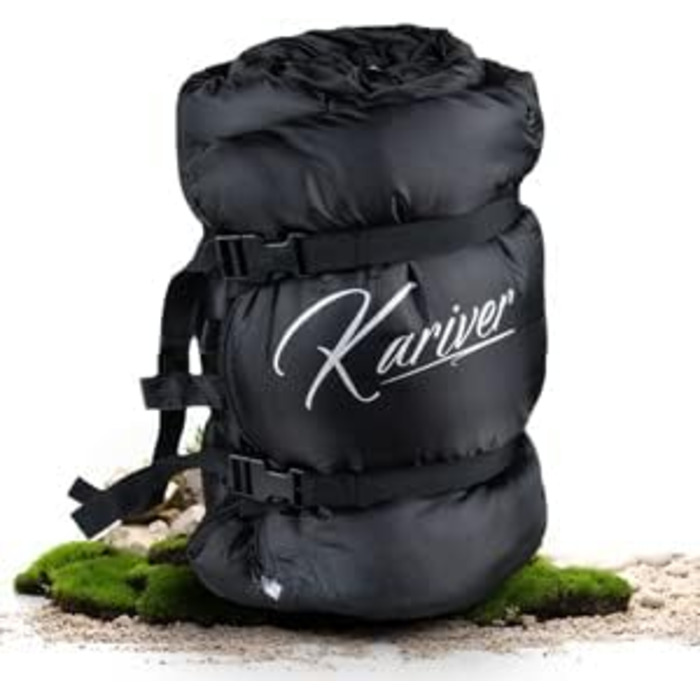 Сплячий мішок KARIVER 3-4 сезони (360GSM / 2кг) водовідштовхувальний, придатний для прання, ковдровий спальний мішок для активного відпочинку, кемпінгу, подорожей, трекінгу - ідеальний компаньйон для пригод