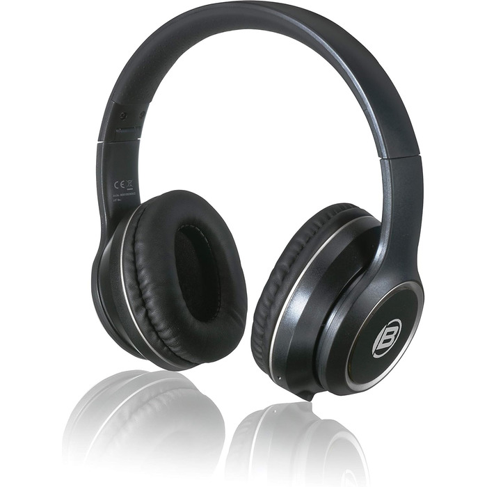 Навушники Bresser Bluetooth Over-Ear з мікрофоном для геймінгу та дзвінків, 3.5 мм, білий (чорний), до 8 годин роботи
