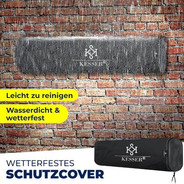 Інфрачервовий обігрівач KESSER® 2500W з пультом керування, 3 режими, миттєвий нагрів, кріплення на стіну, для тераси, кварцовий, з захисним чохлом, таймер, антрацит