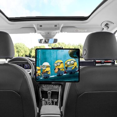 Універсальний тримач для планшета в авто, регульований, для iPad/iPhone/Samsung Galaxy Tab/Kindle Fire HD/Nintendo Switch, 4.4-11 дюймів, червоний/чорний