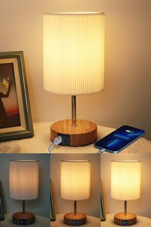 Торшер з кабелем, торшер з сенсорним керуванням, регульована яскравість, 3 рівні, настільна лампа для робочого столу, мінімалістична лампа для нічного столика, спальні, вітальні, подарунок (циліндрична, 1 шт.)