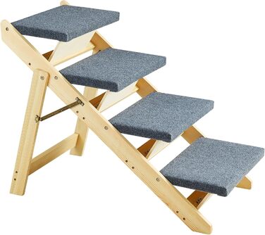 Дерев'яна сходинка для домашніх тварин VEVOR, 2-в-1, складана, для собак та котів, 4 сходинки, до 68 кг