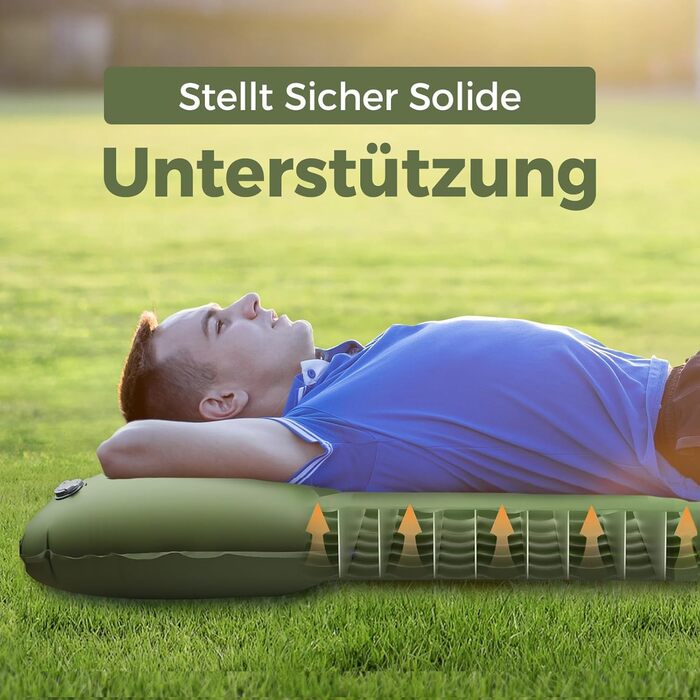 Кімомат Ciskotu Саморозгортальний килимок для кемпінгу, 12 см, з насосом, ультралегкий, компактний, зелений