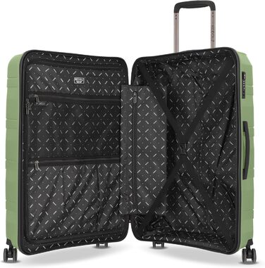 Чемодан REDOLZ Hartschalen Essentials 10: великий, XL, 76 см, з поліпропілену, 4 колеса, TSA, зелений металік