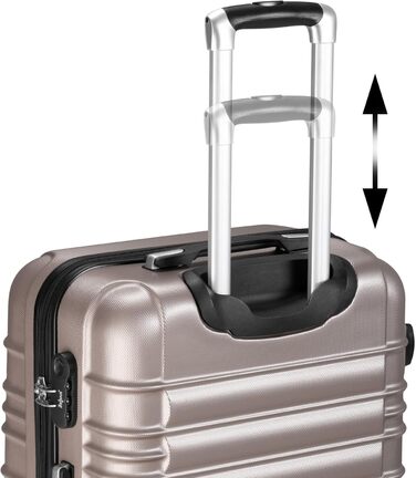 Набір валіз Zelsius 4 шт. | Колір шампань | ABS, з кодовим замком, 4 колеса, внутрішній роздільник | Ручна поклажа, набір валіз, великий валіза, Luggage Set