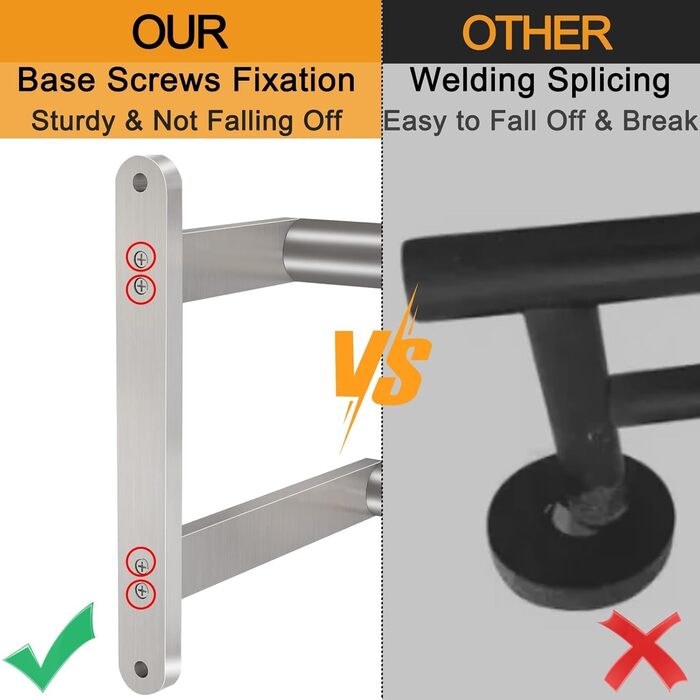 Тримач для рушників на стіну, 60 см, нержавіюча сталь, для ванної кімнати, спальні, кухні, щітковий нікель