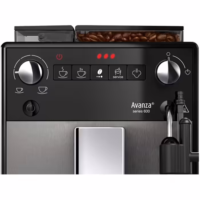 Melitta Avanza - Fully Automatic Coffee Machine with Milk System, Coffee Machine with Grinder and Extra-Large Water Tank (1.5 l) for e.g. Cappuccino or Espresso, mystic titan Mystic Titan Fully Automatic Coffee Machine