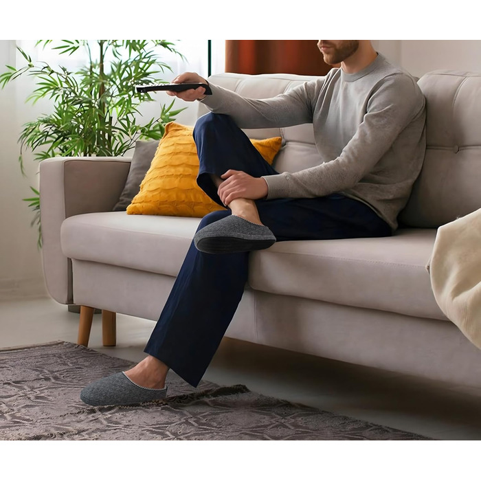 Чоловічі пантолетки COFACE з м'якою піною Memory Foam - зручні домашні тапочки для дому та вулиці (Сірий, 45 EU)