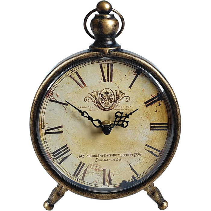 HZDHCLH Retro Silent Roman Table Clock for Living Room Bedroom Office Art Desk Clock (Copper Black)