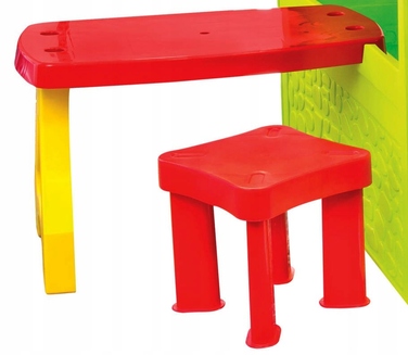 Дитячий ігровий комплекс 3в1 Mochtoys: садовий будиночок, гірка та столик з огорожею