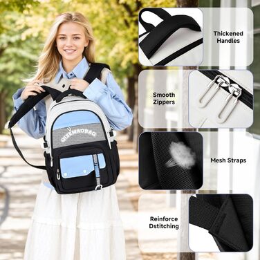 Шкільний рюкзак для дівчаток-підлітків 2025, водонепроникний, для ноутбука 15.6