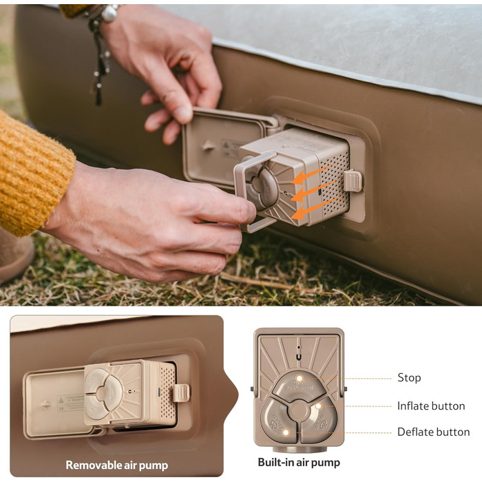 Надувний матрац Naturehike 2 персони з електричним насосом, 200x150x25 см, самонадувний, преміум-якість, для кемпінгу та дому