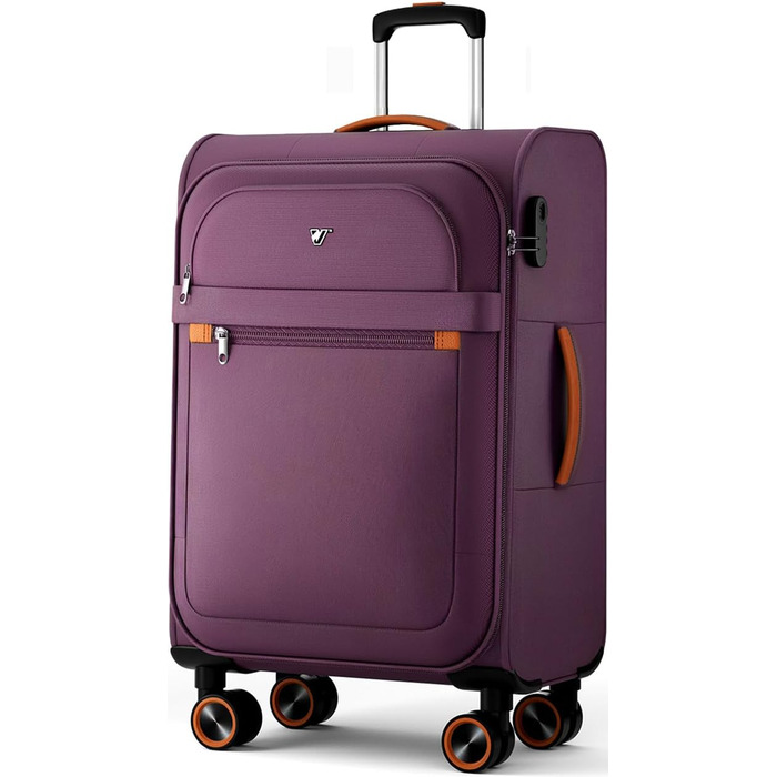 Чемодан великий 78x48x30 см, тканинний, Troey - ваговою, з 4 колесами та відділенням для аксесуарів, ручна поклажа, 109 літрів, червоний