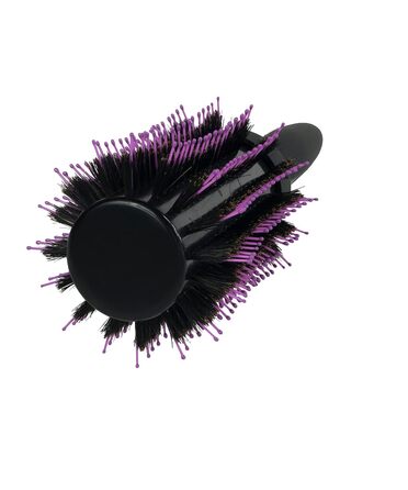 Кругла щітка Wet Brush для випрямлення та укладки волосся, підходить для всіх типів волосся, ідеальне сушіння з меншим пошкодженням, відкритий дизайн для швидкого сушіння, чорна (для густого волосся)