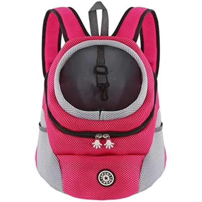 Шлейка для собак та цуценят, переноска-рюкзак, рожево-червона (L)