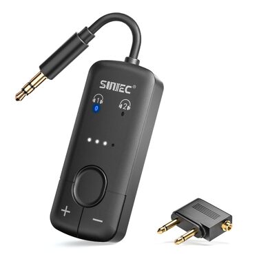 Bluetooth-адаптер AirFly для навушників у літаку, трансмітер аудіосигналу (чорний)