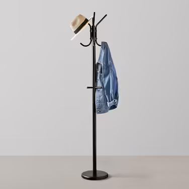 Amazon Basics Coat and Clothes Rack, 29.5 x 29.5 x 167 cm (L x W x H), Black