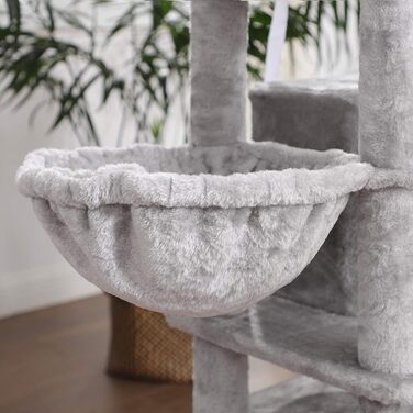 Драбина для котів Feandrea з 3 будиночками, 164 см, сірий колір (164H x 55W x 40D см)