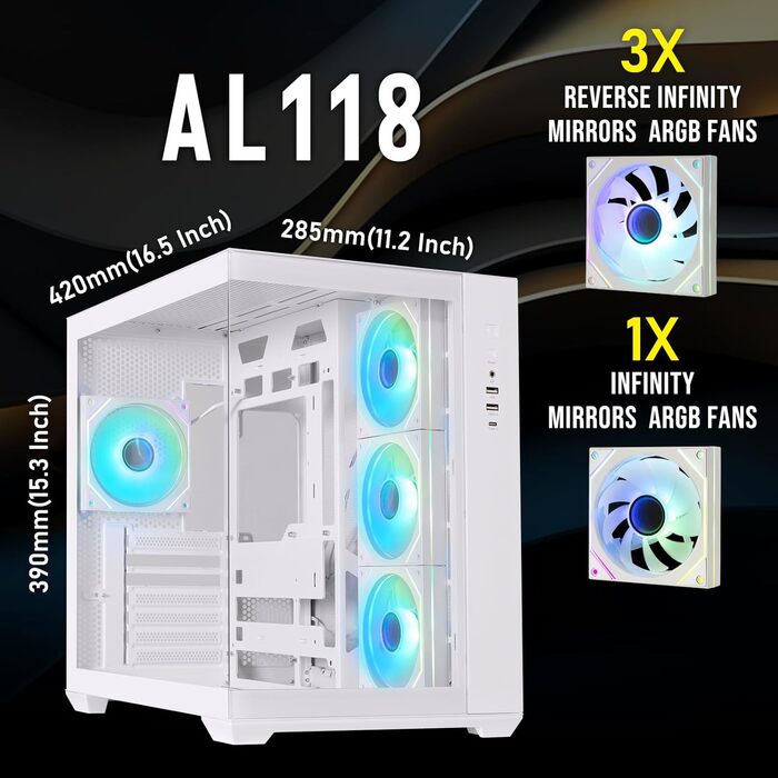 Корпус ПК BitFenix CETO Premium Edition Mid Tower White з підсвічуванням 4ARGB