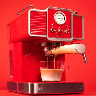 Еспресо-кавомашина Cecotec Express-Kaffe Power 20 Tradizionale Light Blue, 1350 Вт, 20 Bar, з термоблоком та капучинатором, 1,5 л, вінтажний дизайн