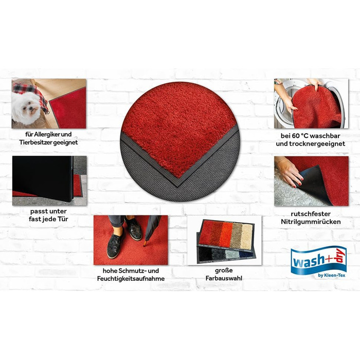 Wash+Dry Doormat, Original Navy 60x90cm, for indoor and outdoor use, washable, blue