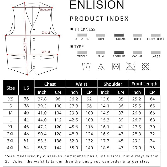Чоловіча жилетка Enision для ділового стилю та вечірніх подій, однотонна жилетка з кишенями, розміри XS-4XL, колір: морський/блакитний