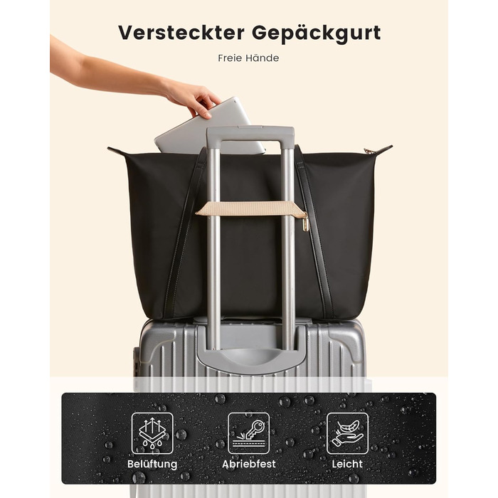 Сумка для ноутбука LOVEVOOK жіноча велика шопер для роботи, університету, школи, чорна, 15.6 дюймів