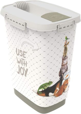 Контейнер для корму Rotho MyPet Cody 10л з кришкою та клапаном, BPA-free, антрацит/білий
