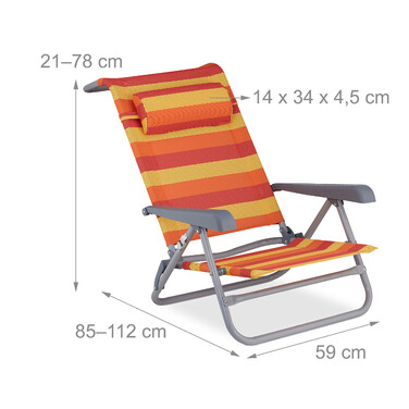 Relaxdays Folding Recliner Chair with Headrest