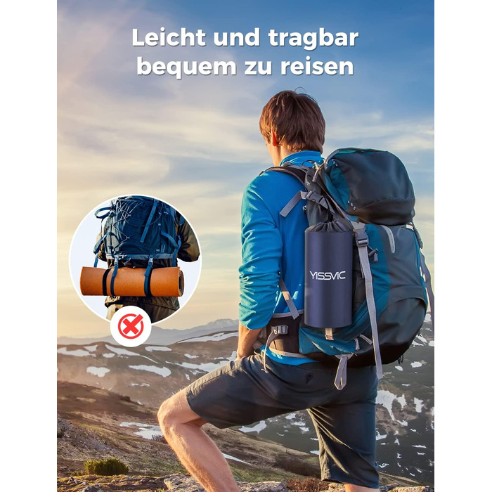 Каремат туристичний Yissvic Isomatte самонадувний з насосом, ультралегкий, для кемпінгу та піших прогулянок, блакитний