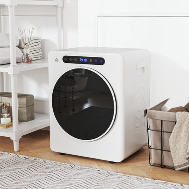 Сушарка для білизни HOMCOM з 6 програмами, 40-60°C, місткістю 4 кг, компактна, з сенсорним керуванням, біла