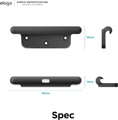 Тримач для планшета elago Home Hub Mount для Apple iPad, iPad Air/Pro, Samsung Galaxy Tab та інших планшетів, силіконовий, з кабельний-менеджментом, темно-сірий