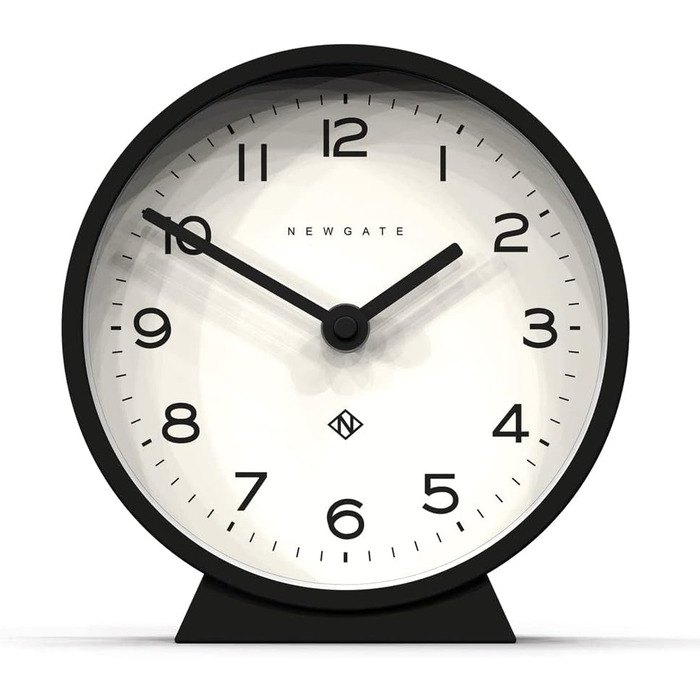 NEWGATE® M Silent Mantel Clock - 'No Tick' - A Modern Mantel Clock - Small Clock - Mantel Clocks - Minimalist Dial - (Black)