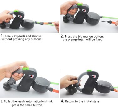 Автоматична собача леїнка Makife Dual Doggie - 3м, для маленьких та середніх собак, з пакетиками для вигулу (15 шт)