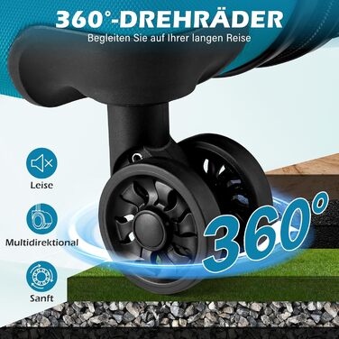 Валіза COOLIFE з ABS пластику, розширювана, з TSA замком та 4 колесами, туркіс-зелена, для ручної поклажі