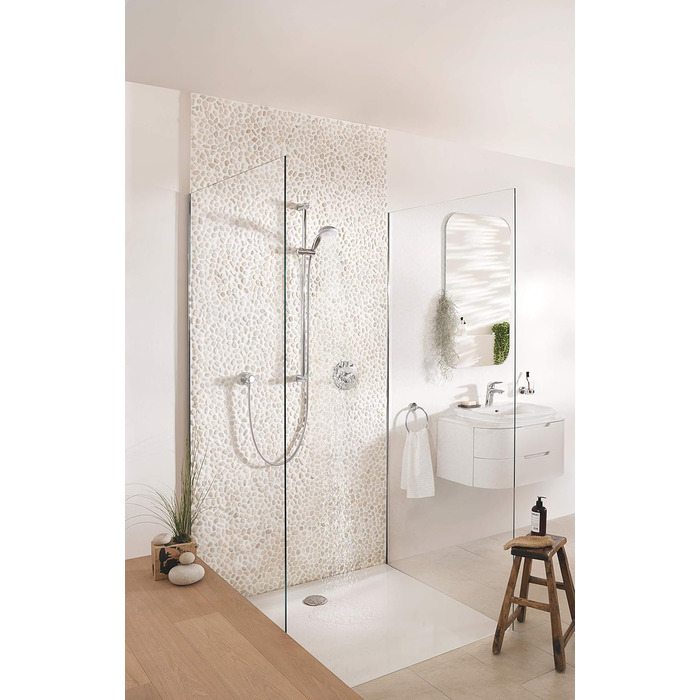 Grohe Tempesta 100 Shower and Shower System, Chrome, 27597001 (Shower rod set 900mm, 3 spray patterns, Chrome)