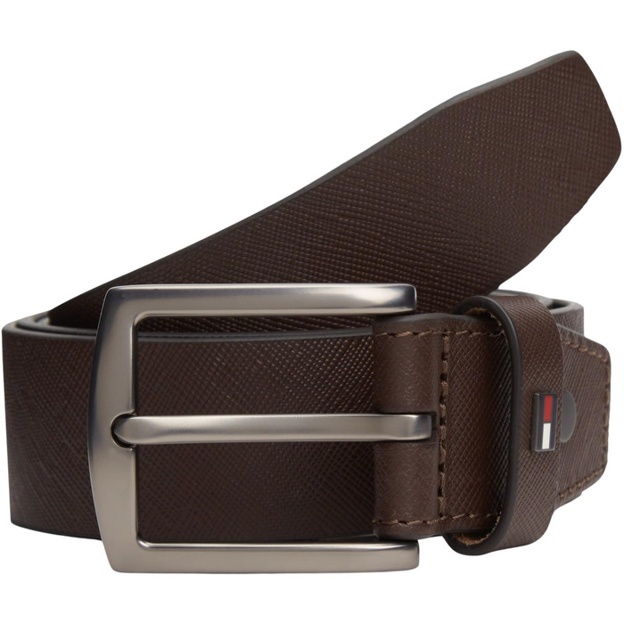 Чоловічий регульований шкіряний ремінь Tommy Hilfiger Brown (Coffee Bean)