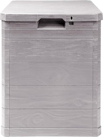 Скриня для зберігання Ondis24 Madera Mini 90 л, дерев'яна текстура, з можливістю замикання, теплий сірий колір, бокс для подушок