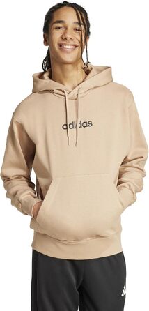 Чоловічий худі Adidas Essentials Linear Fleece з капюшоном, колір Warm Sandstone/Black, розмір S