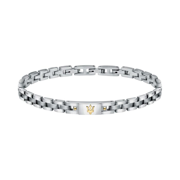 Браслет чоловічий Maserati JEWELS з нержавіючої сталі з позолотою, сірий - JM420ATH05